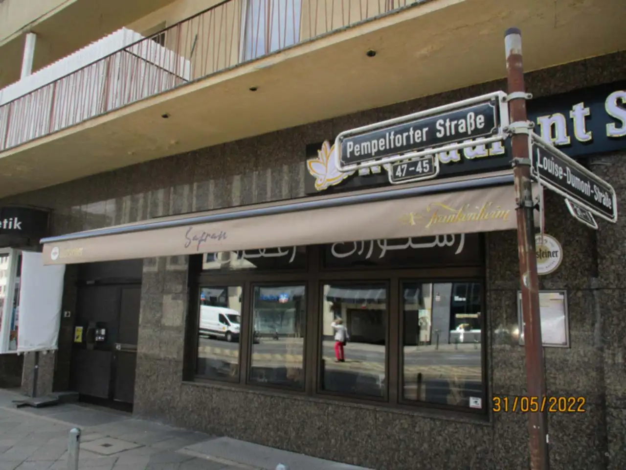 Restaurant Safran in Düsseldorf mit neuer Markise