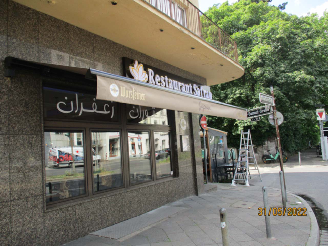 Restaurant Safran in Düsseldorf mit neuer Markise