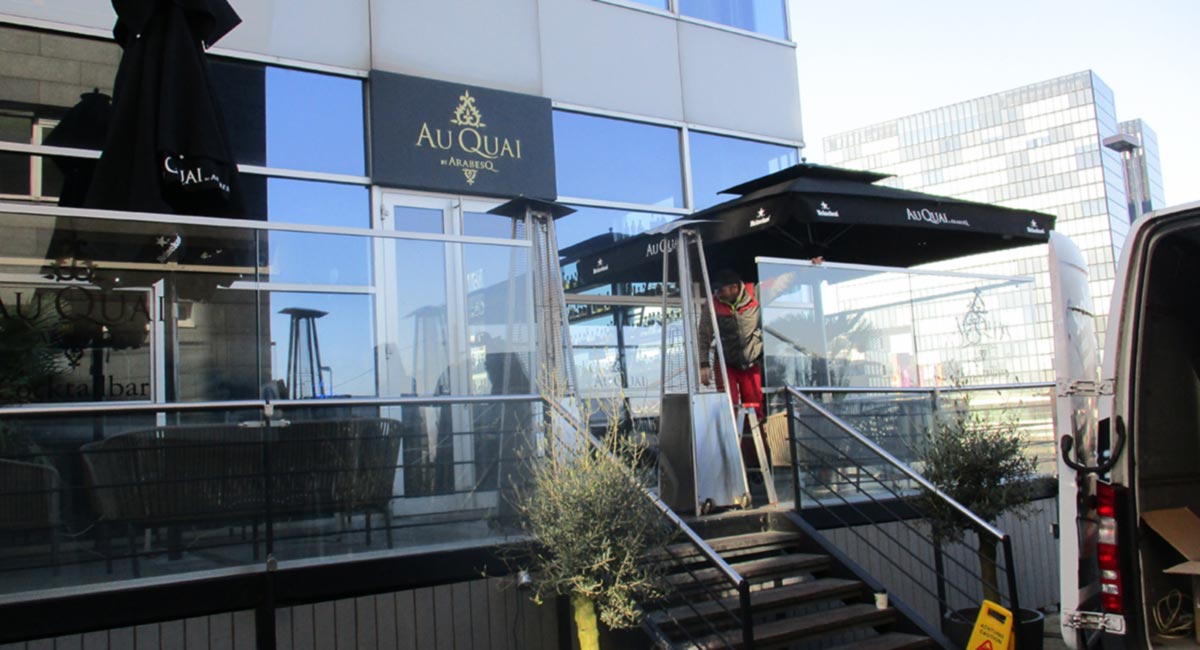 Neue Gastroschirme bei AuQuai