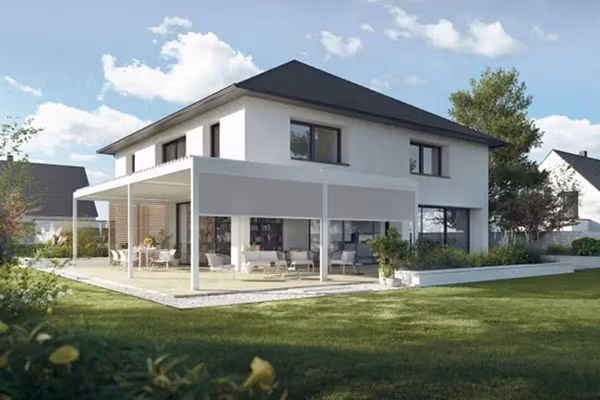 Lamellendach mit seitlichen Windschutz Markisen in Leverkusen